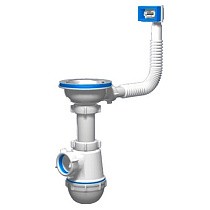 Сифон для моек бутылочный АНИ A0145S 3 1/2" с гибким переливом купить в Санкт-Петербурге | "Проконсим"