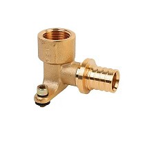 Угольник латунный для PEX труб 20-1/2'' под надвижную гильзу с внутренней резьбой MVI SF.433.0504 купить в Санкт-Петербурге | "Проконсим"