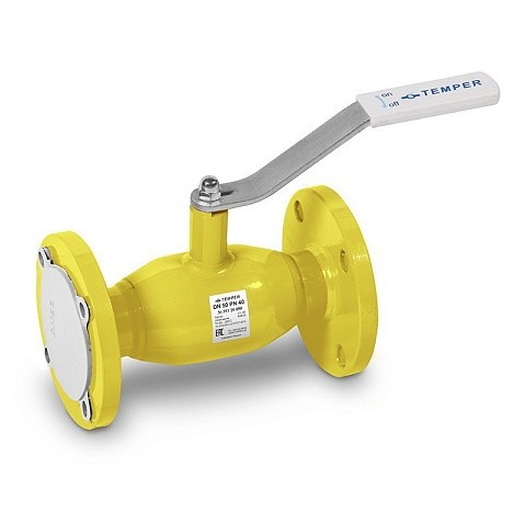 Кран стальной шаровый Temper DN 40, PN 40, 200мм, газовый, полнопроходной, фланцевый купить в Санкт-Петербурге | "Проконсим"