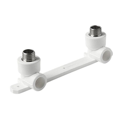 Угольник установочный двойной ПП 20-1/2'' PN 25 белый VALFEX Pro купить в Санкт-Петербурге | "Проконсим"