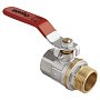 Кран латунный шаровой MVI AquaHit BV.312.04 DN 15 PN 25 рычаг муфта-штуцер полнопроходной никелированный купить в Санкт-Петербурге | "Проконсим"