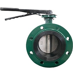  Затвор чугунный поворотный дисковый Ду150 Ру16 GALA WH2123150L 930125455 соед. фланцевое (930125455) со склада Проконсим в Санкт-Петербурге