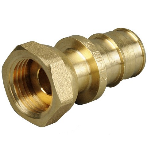 Муфта латунная для PEX труб 20-1/2'' PN 10 OP под надвижную гильзу с накидной гайкой ONE PLUS купить в Санкт-Петербурге | "Проконсим"