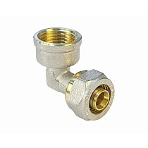 Угольники латунные для PEX труб DN 16-20 PN 10 обжимные никелированные с внутренней резьбой Valfex VF.352.N купить в Санкт-Петербурге | "Проконсим"