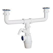 Сифон для двойной мойки бутылочный ORIO K-4059 1 1/2 выпуски нж D70, с 1 отводом купить в Санкт-Петербурге | "Проконсим"