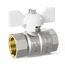 Краны латунные шаровые DN 15-32 PN 25-40 никелированные бабочка белая муфта-муфта LD Pride 47.300 купить в Санкт-Петербурге | "Проконсим"