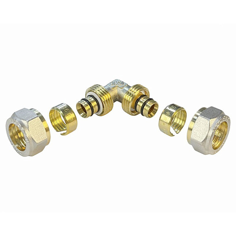 Угольники латунные для PEX труб DN 16-20 PN 10 обжимные никелированные Valfex VF.351.N купить в Санкт-Петербурге | "Проконсим"