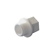 Заглушка резьбовая ПП  1/2'' PN 25 с наружной резьбой белая купить в Санкт-Петербурге | "Проконсим"