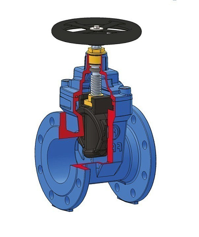 Задвижки чугунные DN 250-600 PN 16 с обрезиненным клином с редуктором под электропривод FAF 6000 купить в Санкт-Петербурге | "Проконсим"