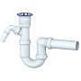 Сифон для умывальника Unicorn Y310V, 40х40 прямой отвод, 1 1/2'' х40 чаша из нержавеющей стали с отводом для стиральной машины