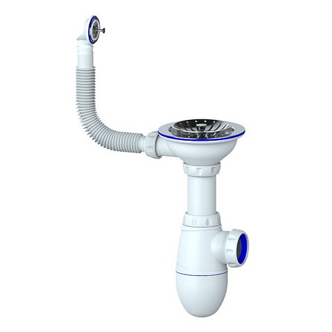 Сифон для мойки Unicorn В411, без отвода, 3 1/2'' х40 чаша из нержавеющей стали, круглый перелив купить в Санкт-Петербурге | "Проконсим"