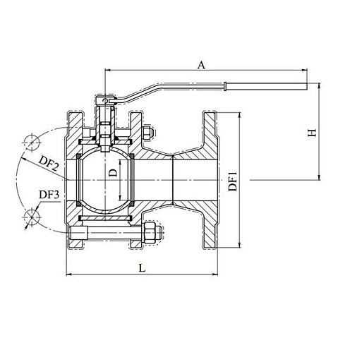 Кран стальной шаровой разборный BREEZE 11с41п, DN 50 PN 16, 180мм, полнопроходной, фланцевый с ручкой купить в Санкт-Петербурге | "Проконсим"