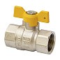 Кран латунный шаровой газовый MVI BV.813 DN 15 PN 25 никелированный полнопроходной муфта-муфта бабочка купить в Санкт-Петербурге | "Проконсим"