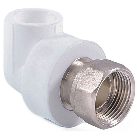 Угольник комбинированный ПП 20-1/2'' PN 25 с накидной гайкой белый РТП 14265 купить в Санкт-Петербурге | "Проконсим"