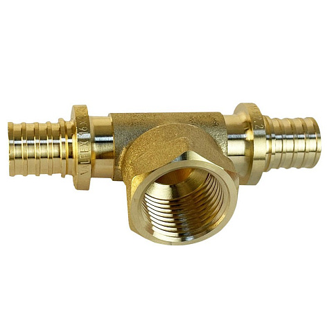 Тройник латунный для PEX труб 20-1/2''-20 PN 16 S-2,8мм под надвижную гильзу Valfex VF.432.AF купить в Санкт-Петербурге | "Проконсим"