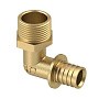 Угольник латунный для PEX труб  20-1/2''  PN 16  под надвижную гильзу с наружной резьбой  РосТурПласт купить в Санкт-Петербурге | "Проконсим"