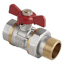 Краны латунные шаровые DN 15-50 PN 25 никелированные бабочка муфта-штуцер американка MVI AquaHit BV.320.04 купить в Санкт-Петербурге | "Проконсим"