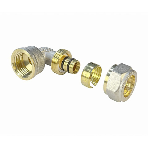 Угольник латунный для PEX труб 20-1/2'' PN 10 обжимной никелированный Valfex VF.352.N  купить в Санкт-Петербурге | "Проконсим"