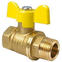 Краны латунные шаровые газовые 11Б27фтМ DN 15-32 PN 40 бабочка муфта-штуцер Valfex.278.LB3 купить в Санкт-Петербурге | "Проконсим"