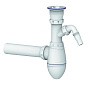Сифон для умывальника Unicorn А310V, 40х40 прямой отвод, 1 1/2'' х40 чаша из нержавеющей стали с отводом для стиральной машины