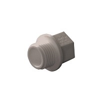 Заглушка резьбовая ПП  1/2'' PN 25 с наружной резьбой серая купить в Санкт-Петербурге | "Проконсим"