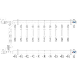  Коллекторный узел на 10 выход. PLP УКЭО-ЭКОНОМ 5-30/25-60кПа Ду50 1'' - 1/2'' Ру10 сталь, подкл. боковое левое (922156050) со склада Проконсим в Санкт-Петербурге