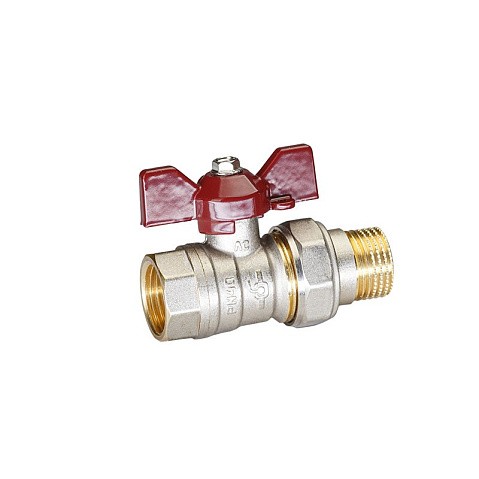 Кран латунный шаровой Temper 88.В-А.1.Б DN 25 PN 40 американка никелированный бабочка купить в Санкт-Петербурге | "Проконсим"