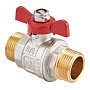 Кран латунный шаровой MVI BV.515 DN 15 PN 40 никелированный полнопроходной штуцер-штуцер бабочка купить в Санкт-Петербурге | "Проконсим"