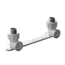 Угольник установочный ПП 25-1/2'' двойной с наружной резьбой белый Политэк купить в Санкт-Петербурге | "Проконсим"