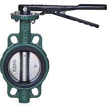 Затворы чугунные дисковые DN 40-250 PN 16 межфланцевые с чугунным диском рычаг GALA Тип.2302H-L купить в Санкт-Петербурге | "Проконсим"