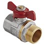 Кран латунный шаровой MVI AquaHit BV.314.04 DN 15 PN 25 бабочка муфта-штуцер полнопроходной никелированный купить в Санкт-Петербурге | "Проконсим"