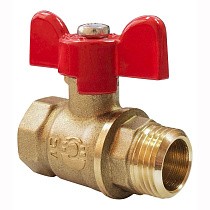 Краны латунные шаровые 11Б27фт1М DN 15-20 PN 40 бабочка муфта-штуцер Valfex Optima.218.LOB1 купить в Санкт-Петербурге | "Проконсим"