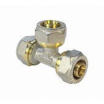 Тройники латунные для PEX труб DN 16-32 PN 10 обжимные никелированные Valfex VF.331.N купить в Санкт-Петербурге | "Проконсим"