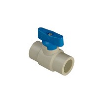 Краны шаровые ПП DN 20-25 PN 25 полупроходные серые с синей ручкой Valfex купить в Санкт-Петербурге | "Проконсим"