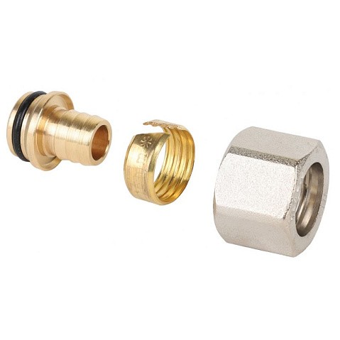 Евроконус латунный для PEX и МП-труб 16х2,0-1/2''обжимной c накидной гайкой MVI MC.410.04 купить в Санкт-Петербурге | "Проконсим"