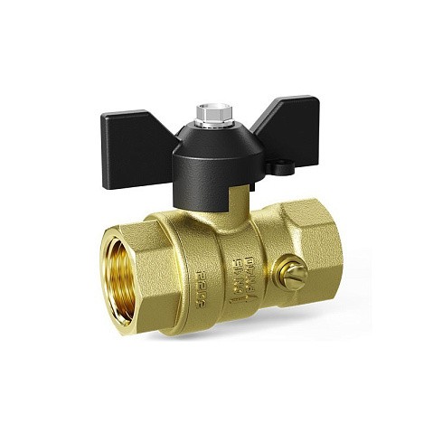 Кран латунный шаровой DN 15 PN 16 под манометр G1/2''-М20х1,5'' муфта-муфта бабочка LD Pride 44.340.15.20 купить в Санкт-Петербурге | "Проконсим"