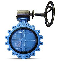 Затворы чугунные дисковые DN 350-600 PN 16 межфланцевые с резьбовыми проушинами диск из нержавеющей стали с редуктором FAF 3600 купить в Санкт-Петербурге | "Проконсим"