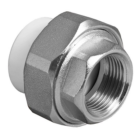 Муфта комбинированная ПП 32-1/2'' PN 25 разъёмная с внутренней резьбой белая VALFEX  купить в Санкт-Петербурге | "Проконсим"
