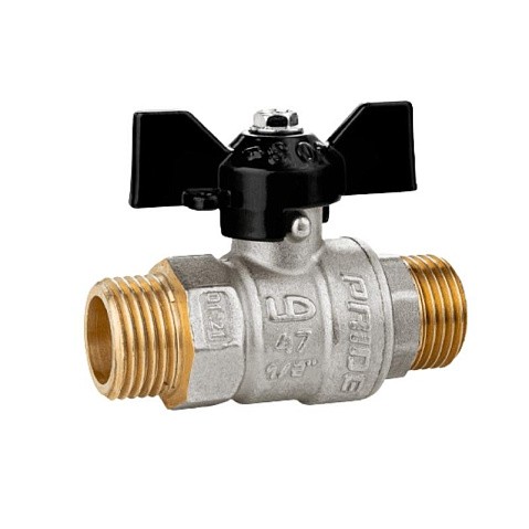 Краны латунные шаровые DN 15-25 PN 40 никелированные бабочка штуцер-штуцер LD Pride 47.304 купить в Санкт-Петербурге | "Проконсим"