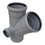 Крестовина ПП для канализации косая 45гр. DN 110-110-50 с уплотнительным кольцом РТП