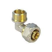 Угольники латунные для PEX труб DN 16-32 PN 10 обжимные никелированные с наружной резьбой Valfex VF.353.N купить в Санкт-Петербурге | "Проконсим"