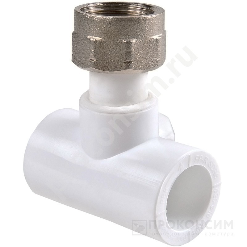 Цена по запросу.  . Тройник ПП с накидной гайкой 40-3/4'' PN 25 белый РВК 20911 (930659275) со склада Проконсим в Санкт-Петербурге