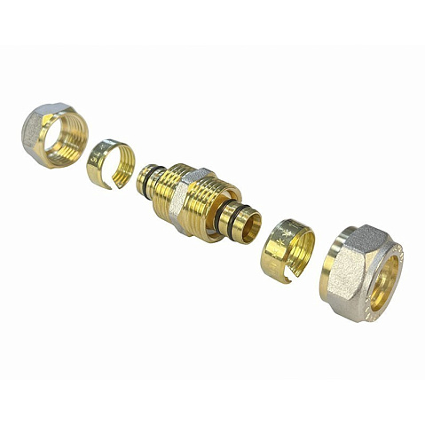 Муфты латунные для PEX труб DN 20-32 PN 10 переходные обжимные никелированные Valfex VF.303.N купить в Санкт-Петербурге | "Проконсим"
