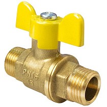 Краны латунные шаровые газовые 11Б27фтМ DN 15-20 PN 40 бабочка штуцер-штуцер Valfex.279.LB3 купить в Санкт-Петербурге | "Проконсим"
