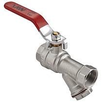 Краны латунные шаровые DN 15-20 PN 25 никелированные с фильтром рычаг муфта-муфта MVI BV.631 купить в Санкт-Петербурге | "Проконсим"