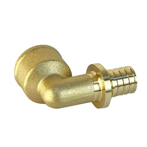 Угольник латунный для PEX труб 20-3/4'' PN 16 S-2,8мм под надвижную гильзу Valfex VF.452.AF купить в Санкт-Петербурге | "Проконсим"