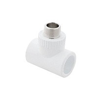 Тройники ПП DN 20-40 PN 25 комбинированные с наружной резьбой белые PlasticPro купить в Санкт-Петербурге | "Проконсим"