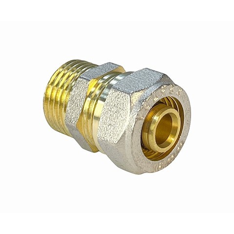 Муфты латунные для PEX труб DN 16-32 PN 10 обжимные никелированные с наружной резьбой Valfex VF.301.N купить в Санкт-Петербурге | "Проконсим" Муфты латунные для PEX труб DN 16-32 PN 10 обжимные никелированные с наружной резьбой Valfex VF.301.N купить в Санкт-Петербурге | "Проконсим"