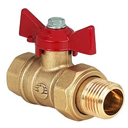  Латунный шаровой кран Ду25 Ру40 Valfex VF.230.LB1.100.DP 11Б27фт1М американка, проход , бабочка. (111401515) со склада Проконсим в Санкт-Петербурге