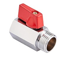 Кран латунный шаровой мини MVI BV.466 DN 15 PN 16 хромированный муфта-штуцер бабочка купить в Санкт-Петербурге | "Проконсим"